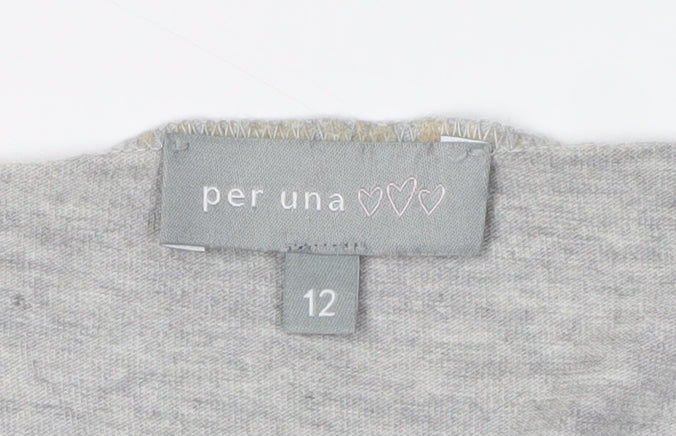 Womens UK Size 12 Marks and Spencer Grey Basic Top