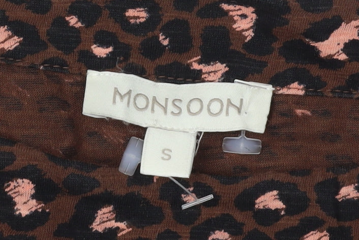 Womens UK Size S Monsoon Brown Basic Blouse