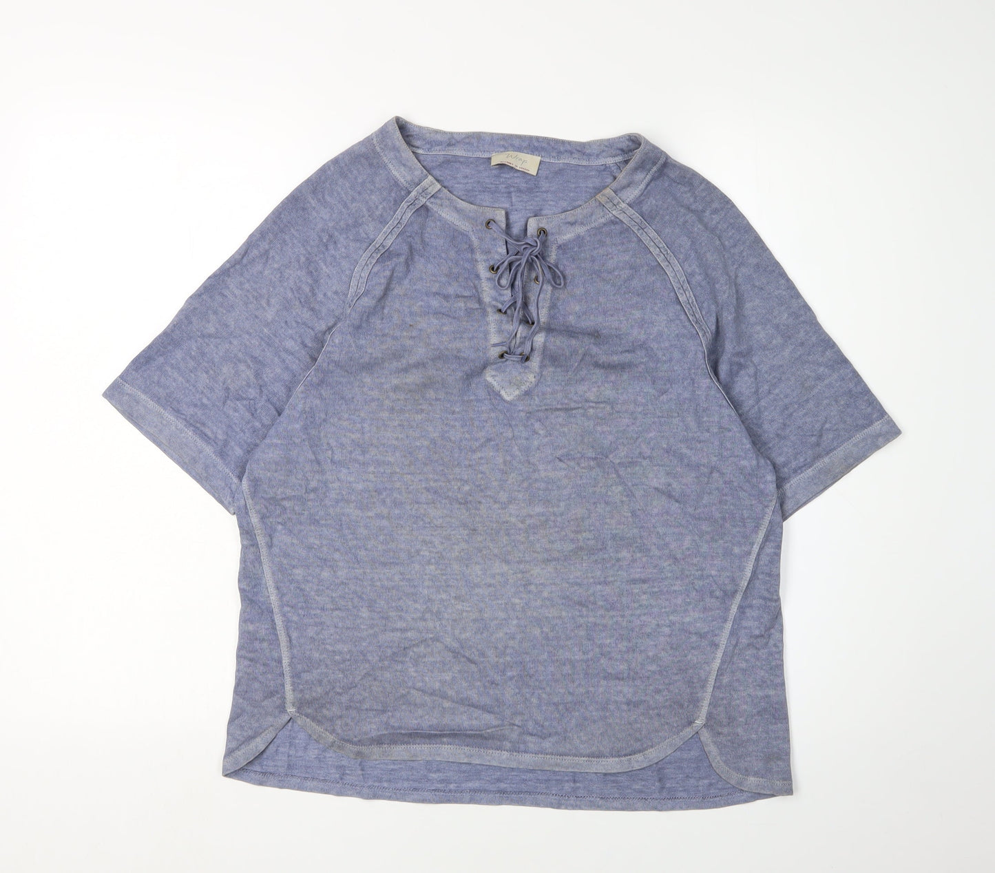 Womens UK Size 8 Wrap Blue Wrap T-Shirt