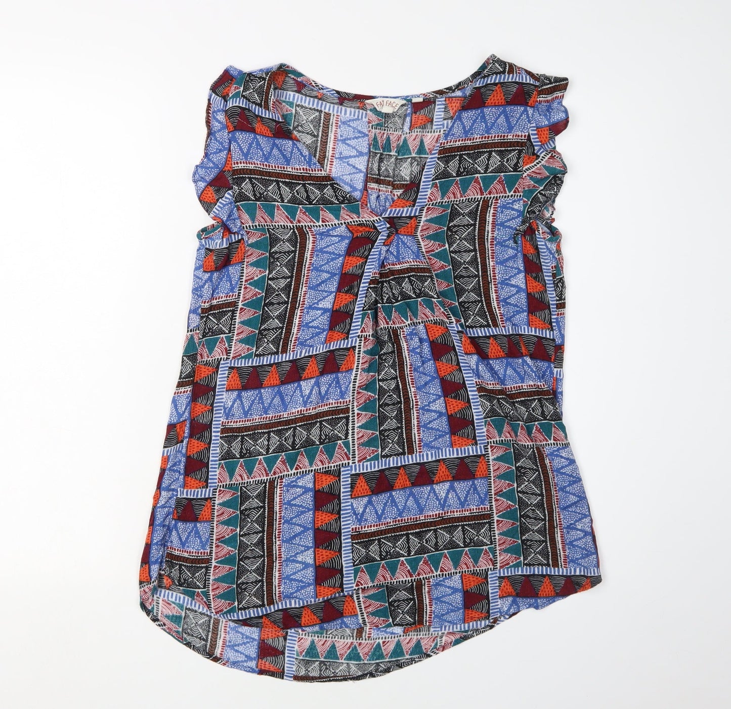 Womens UK Size 6 Fat Face Multicoloured Tunic Blouse