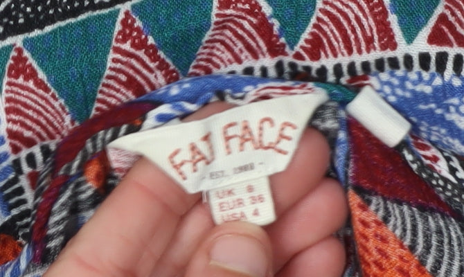 Womens UK Size 6 Fat Face Multicoloured Tunic Blouse