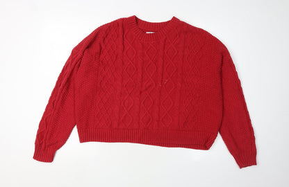Womens UK Size L Hollister Red Pullover Jumper