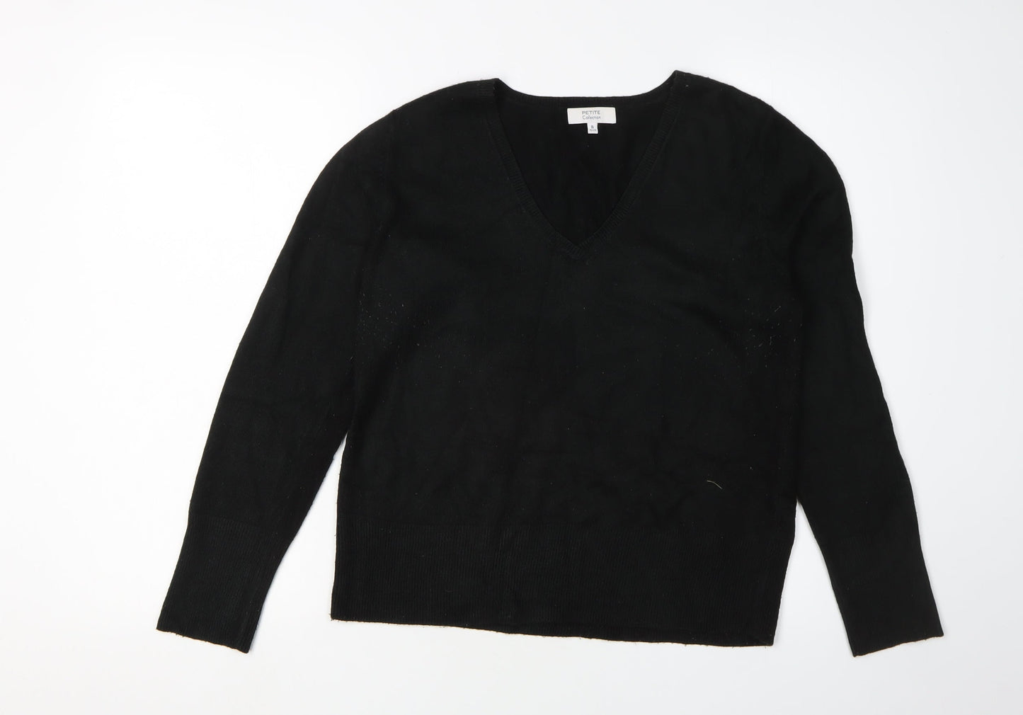 Petite Collection Women's Black V-Neck Pullover Jumper