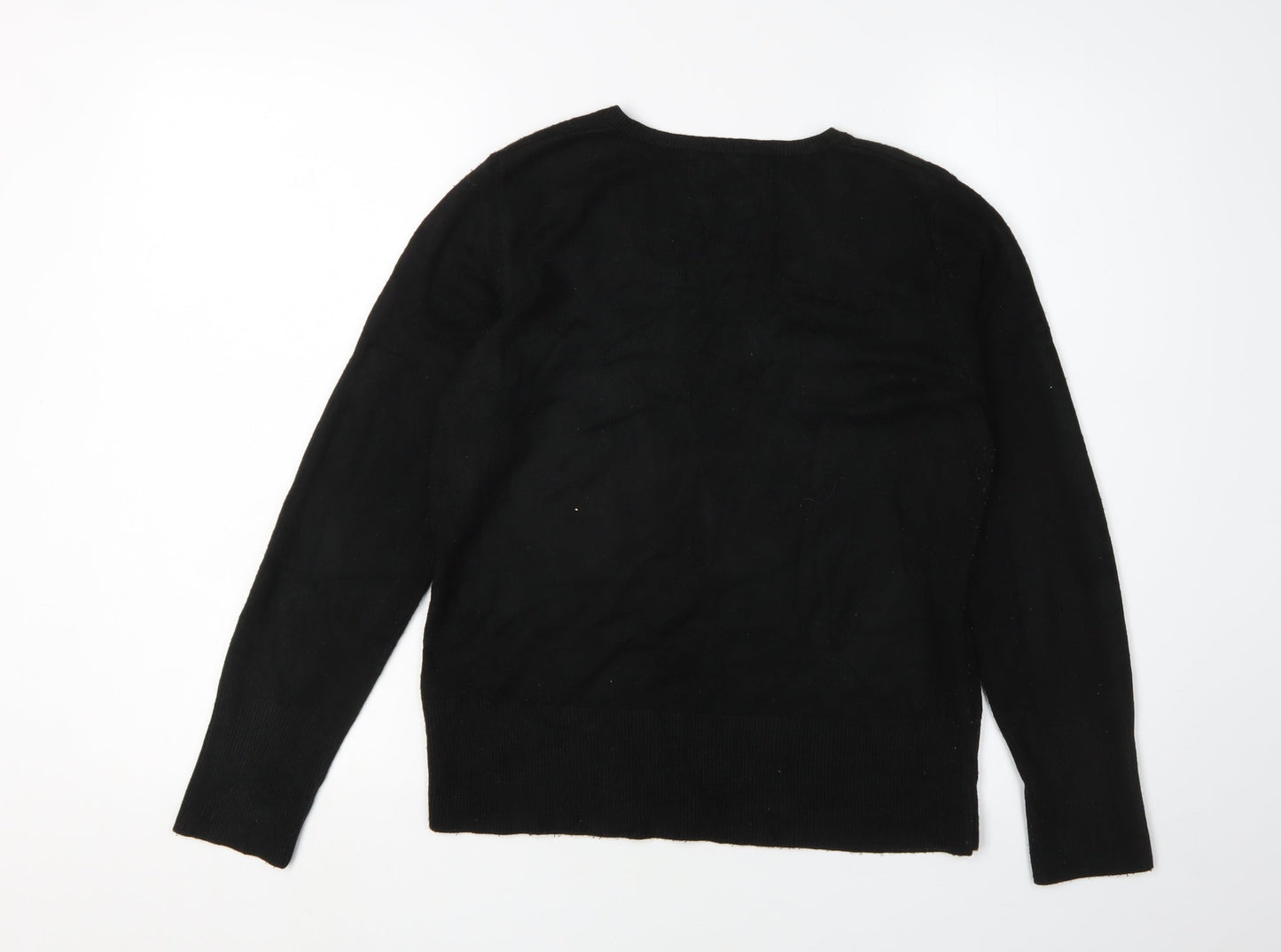 Petite Collection Women's Black V-Neck Pullover Jumper