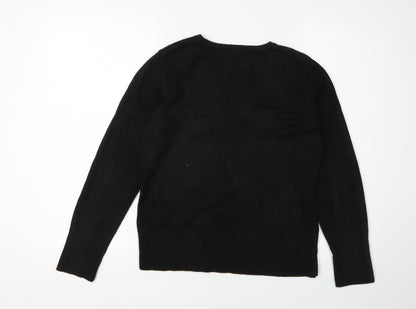 Petite Collection Women's Black V-Neck Pullover Jumper