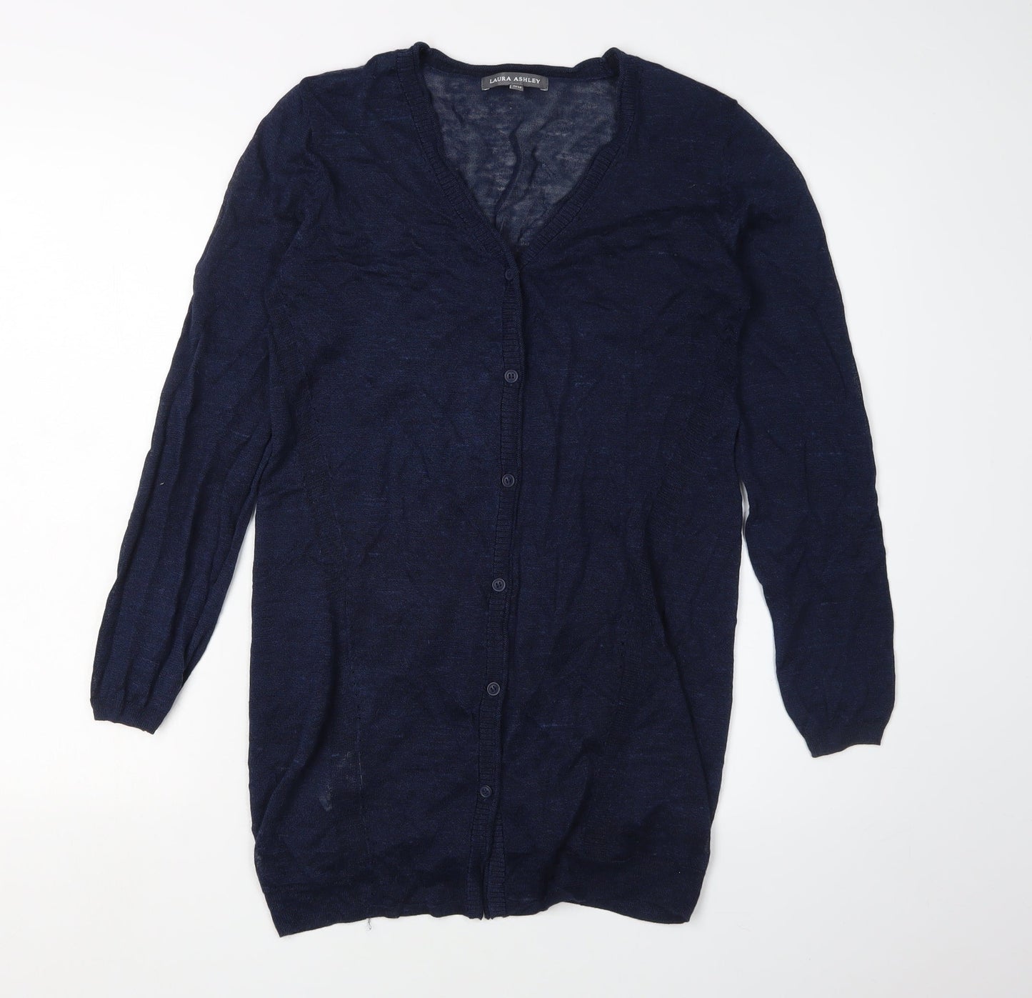 Laura Ashley Women's Blue V-Neck Cardigan Size 10