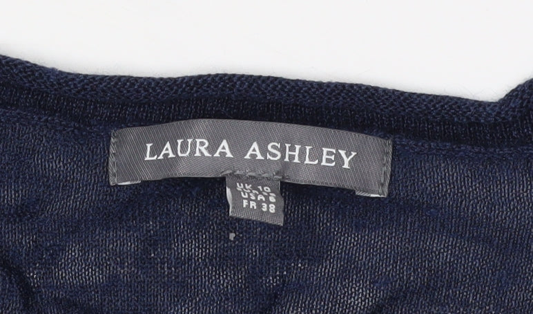 Laura Ashley Women's Blue V-Neck Cardigan Size 10