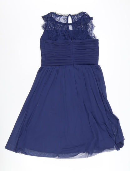 Lipsy London Girls Blue A-Line Dress Size 14 Party Formal