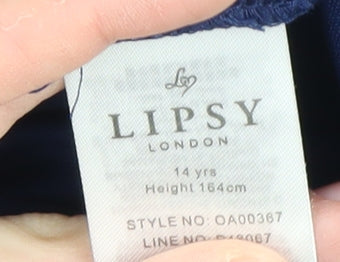 Lipsy London Girls Blue A-Line Dress Size 14 Party Formal
