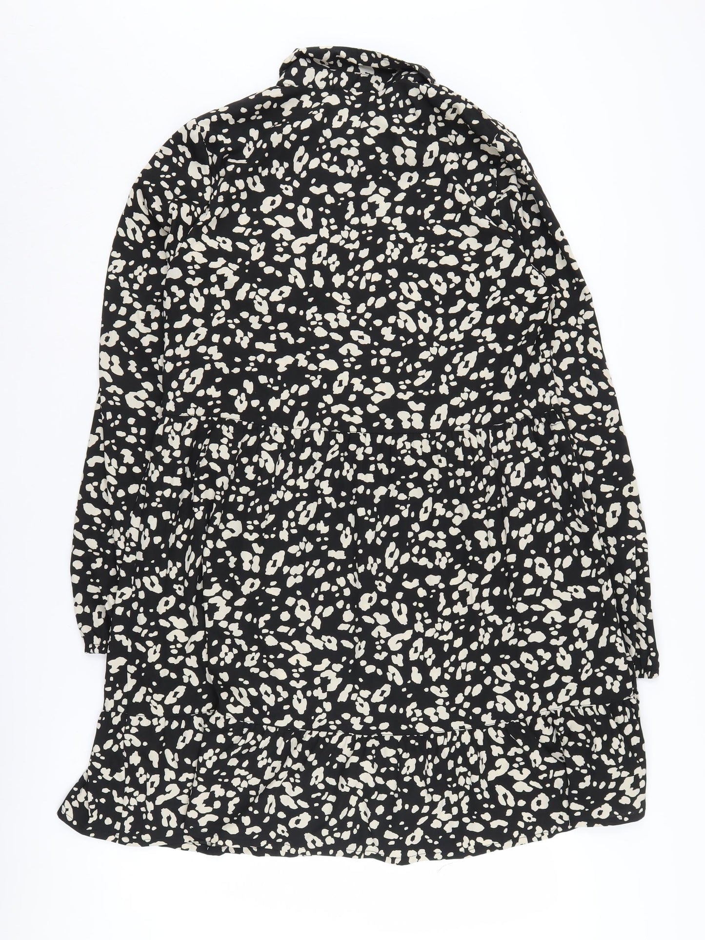 New Look Women's Black Animal Print Shift Dress Size 12