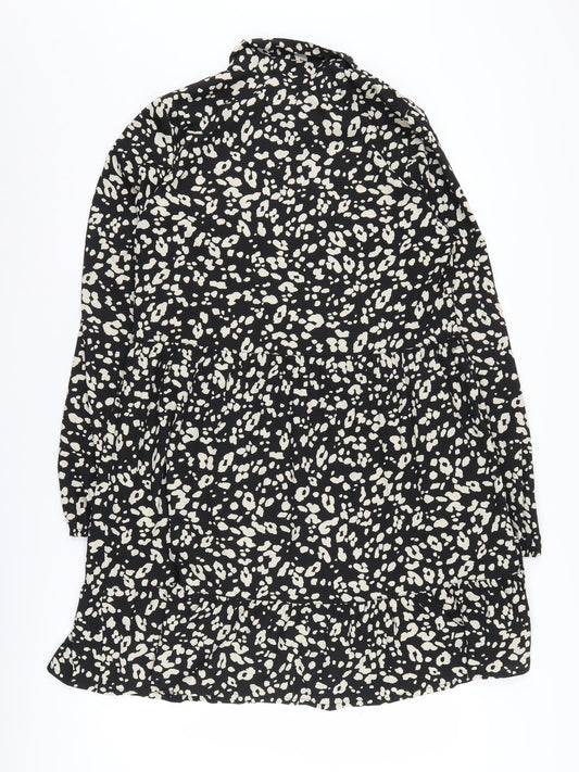 New Look Women's Black Animal Print Shift Dress Size 12