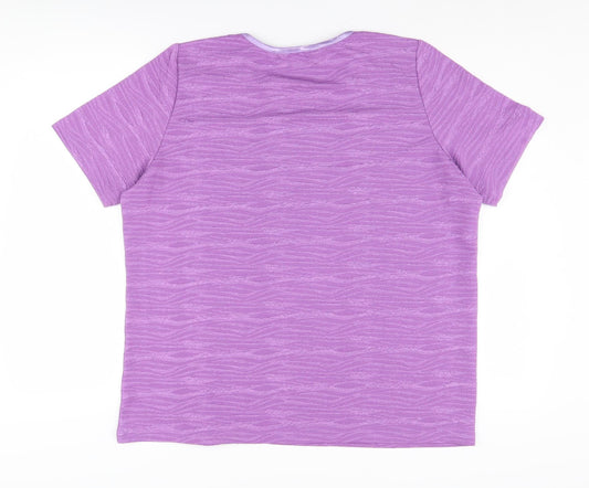 Womens UK Size L Honor Millburn Purple Basic T-Shirt