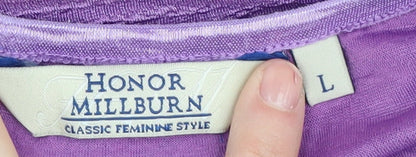 Womens UK Size L Honor Millburn Purple Basic T-Shirt