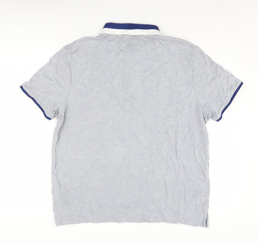Marks and Spencer Men's Blue Modal Polo Size L
