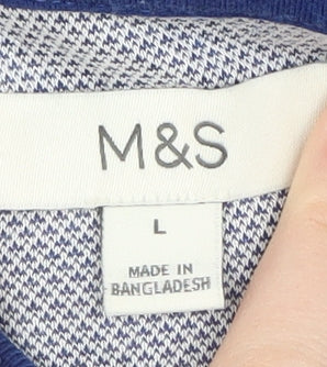 Marks and Spencer Men's Blue Modal Polo Size L