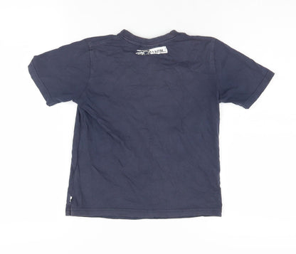Animal Boys Blue Graphic T-Shirt, 7-8 Years, Casual Style