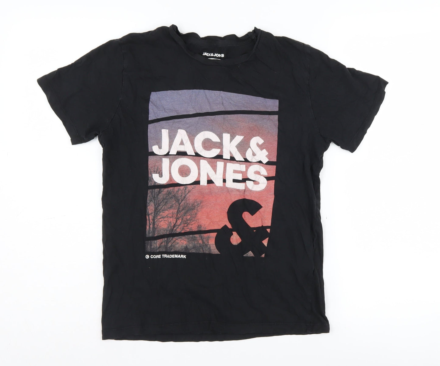 Jack & Jones Men's XS Black Graphic Print T-Shirt
