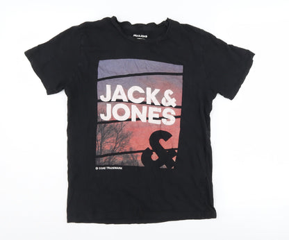 Jack & Jones Men's XS Black Graphic Print T-Shirt