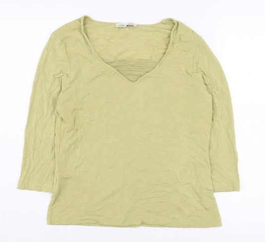 Laura Ashley Women’s Green Viscose Blouse, Size 16, 3/4 Sleeve