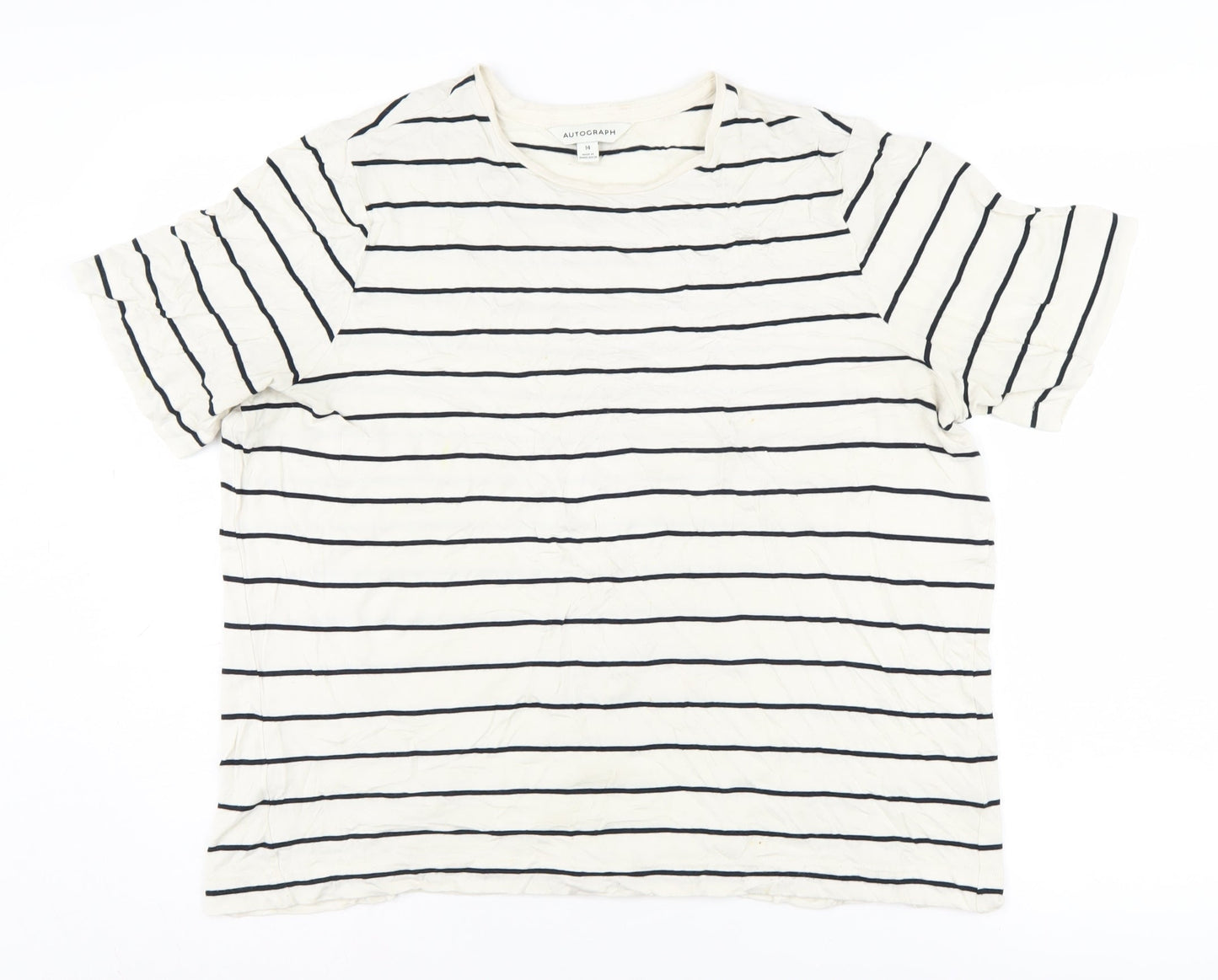 Womens UK Size 14 Marks and Spencer White Basic T-Shirt