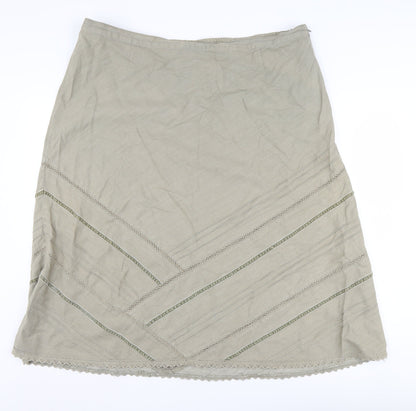 Damart Women's Beige Cotton Skirt Size 24
