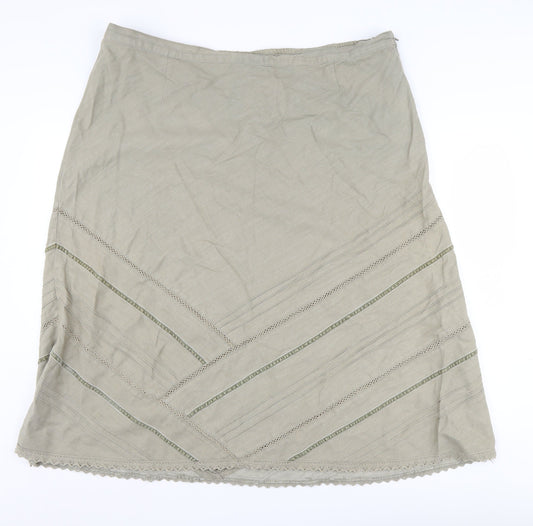 Damart Women's Beige Cotton Skirt Size 24