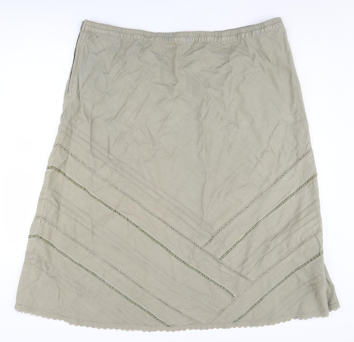 Damart Women's Beige Cotton Skirt Size 24