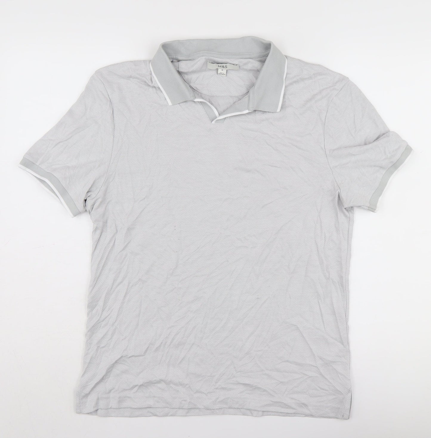 Marks and Spencer Men's Grey Collared Polo M