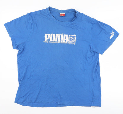 Puma Men's Blue Graphic Logo T-Shirt Size L
