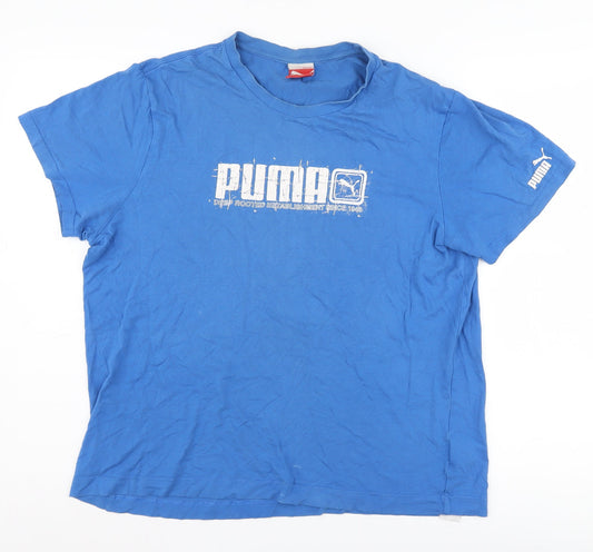 Puma Men's Blue Graphic Logo T-Shirt Size L