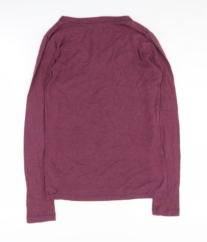 Gap Women's Purple Long Sleeve V-Neck T-Shirt, Size S