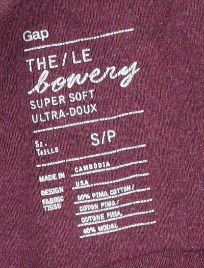 Gap Women's Purple Long Sleeve V-Neck T-Shirt, Size S