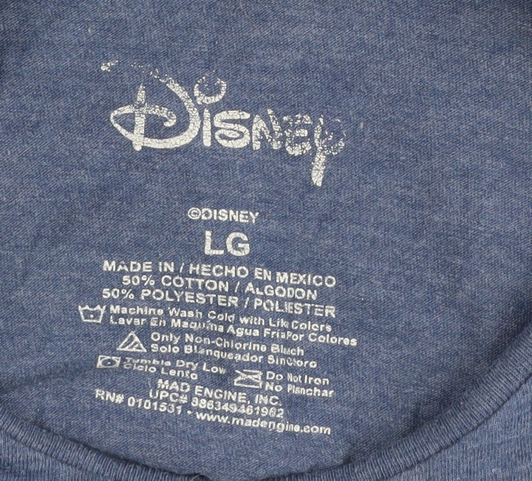Unisex Adults UK Size L Disney Blue  T-Shirt