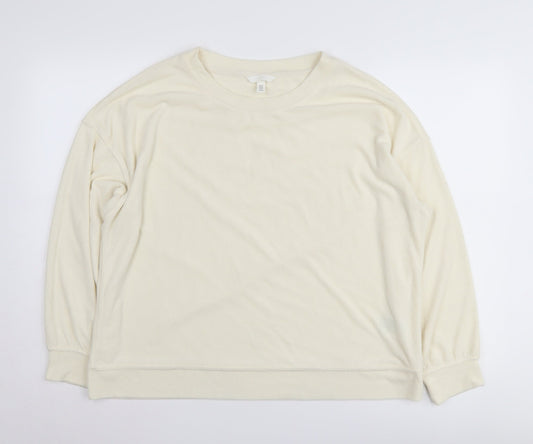H&M Women's Ivory Pullover Sweatshirt Size 12