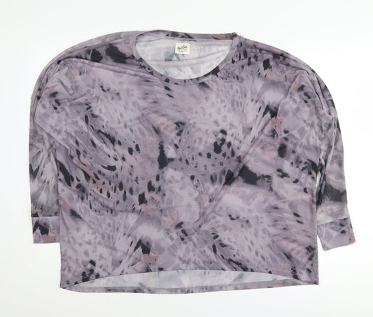 Additional front view of A Postcard From Brighton Grey Animal Print Blouse