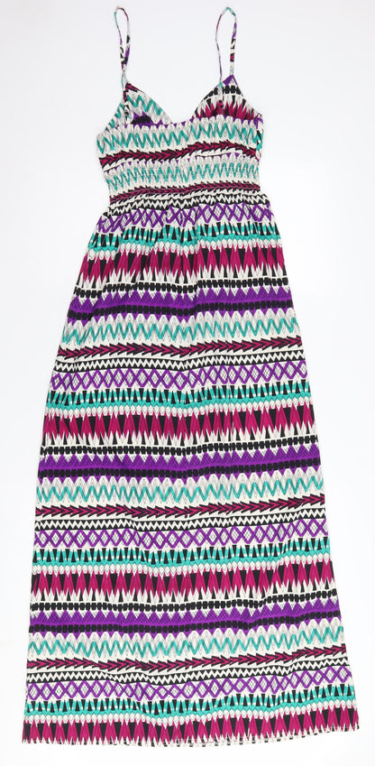 LOOK Women's Geometric Maxi Dress, Size 12, Multicoloured