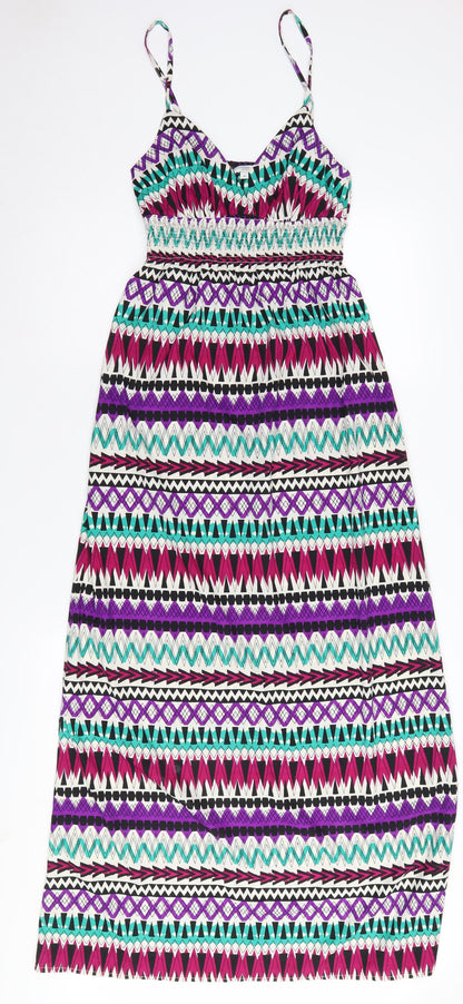 LOOK Women's Geometric Maxi Dress, Size 12, Multicoloured