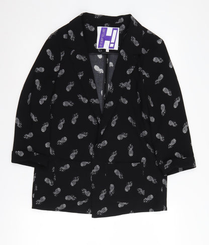 By Henry Holland Women's Black Blazer, Size 12, Pineapple Print