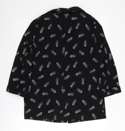 By Henry Holland Women's Black Blazer, Size 12, Pineapple Print