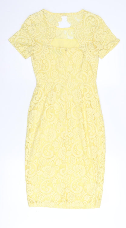 Dorothy Perkins Yellow Sheath Dress Size 6