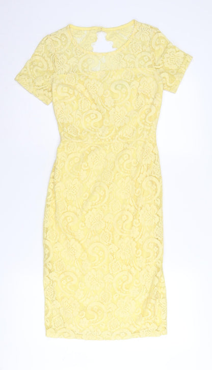 Dorothy Perkins Yellow Sheath Dress Size 6
