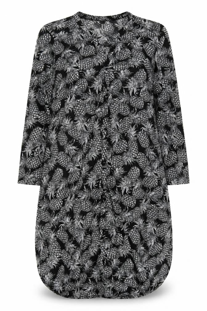 Womens UK Size M H&M Black Tunic Blouse