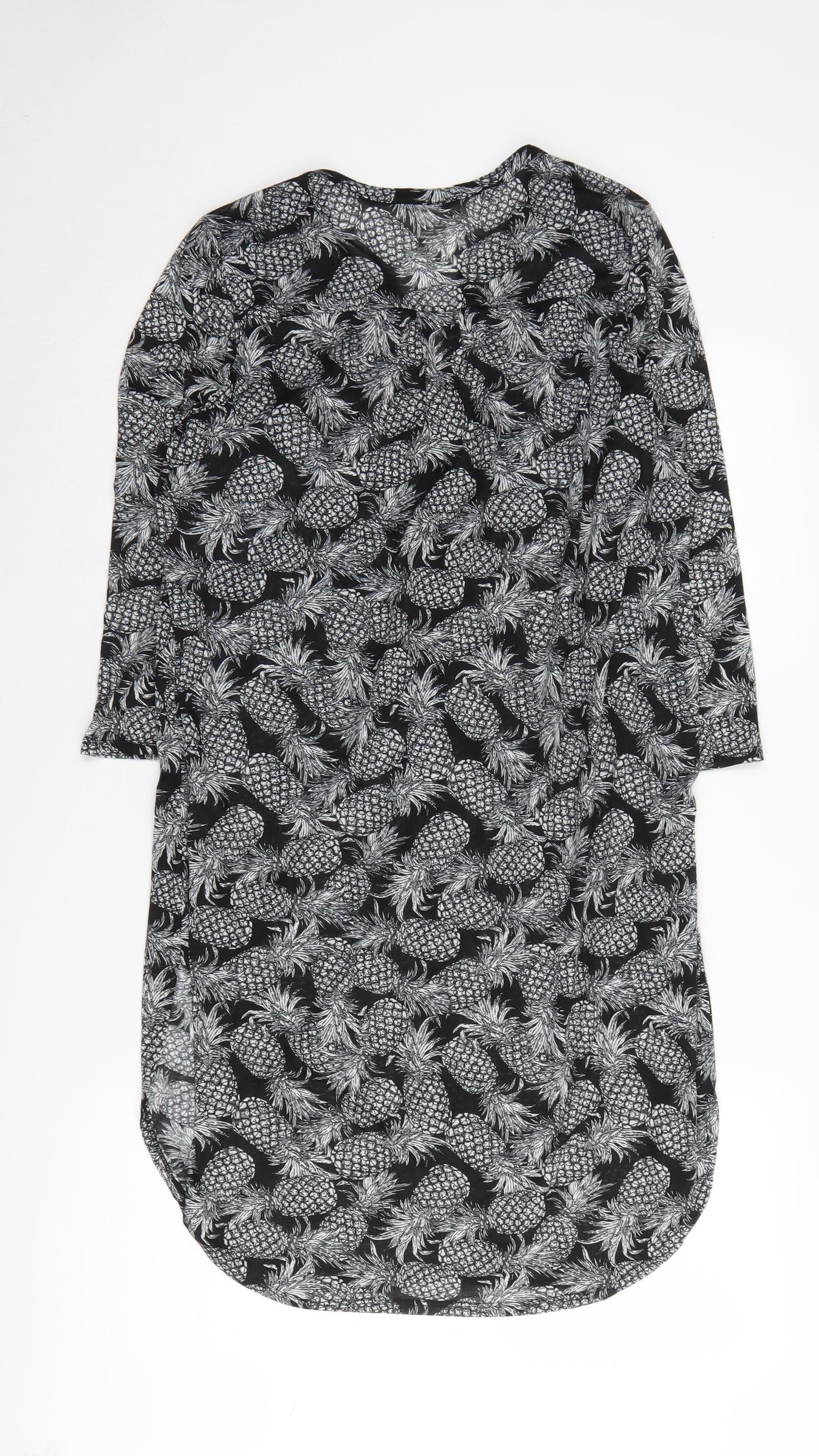 Womens UK Size M H&M Black Tunic Blouse