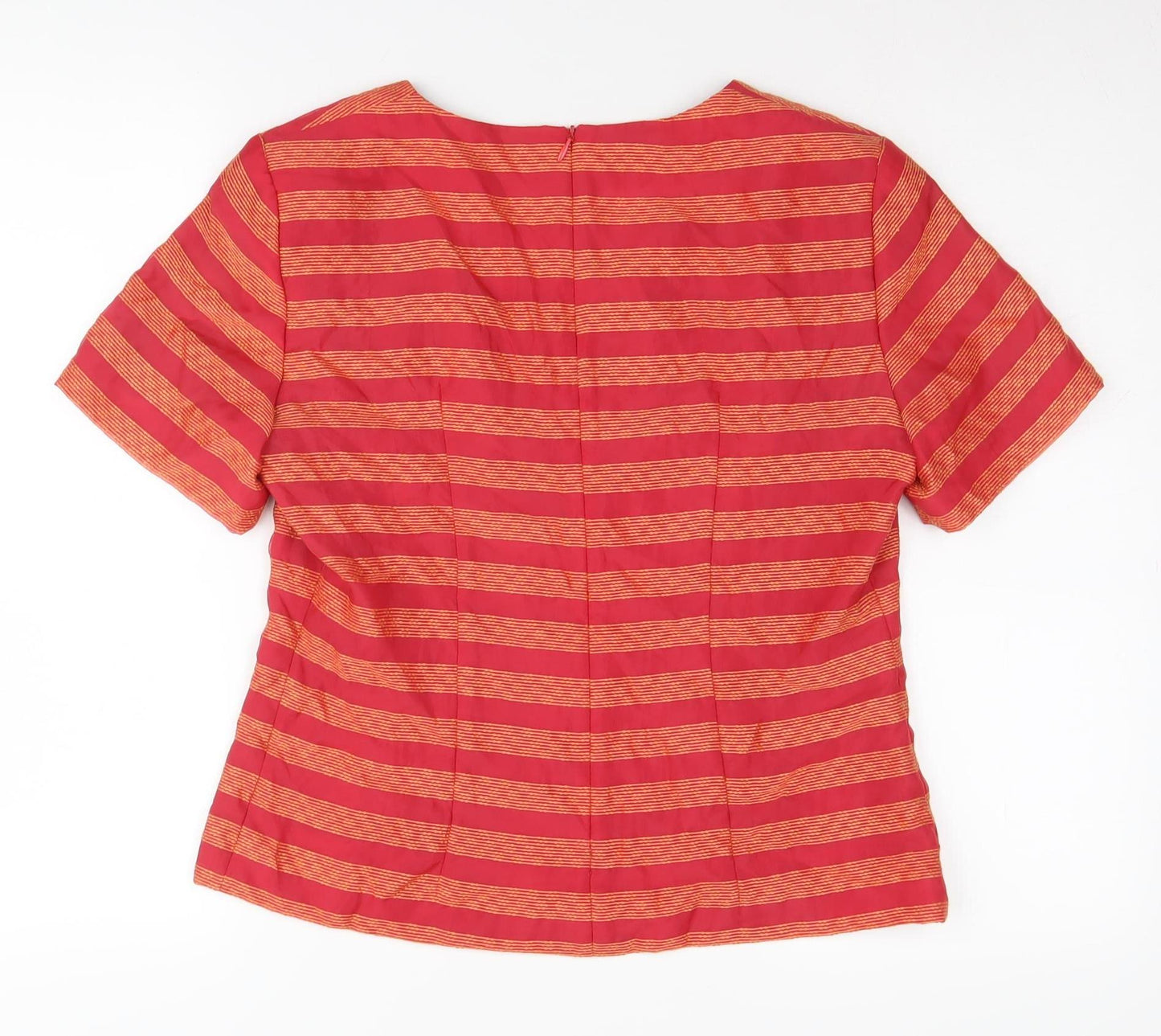 Toypes Women's Red Striped Jersey Short Sleeve Top