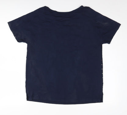 Womens UK Size 12 Marks and Spencer Blue Jersey T-Shirt