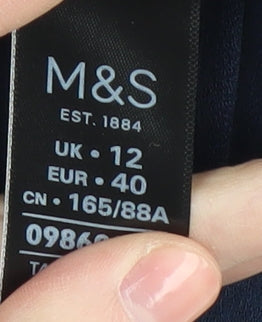 Womens UK Size 12 Marks and Spencer Blue Jersey T-Shirt