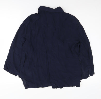 Marks and Spencer Women's Blue Button-Up Shirt 12