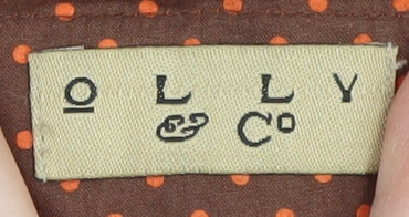 Olly & Co Women's Orange Brown Paisley A-Line Skirt