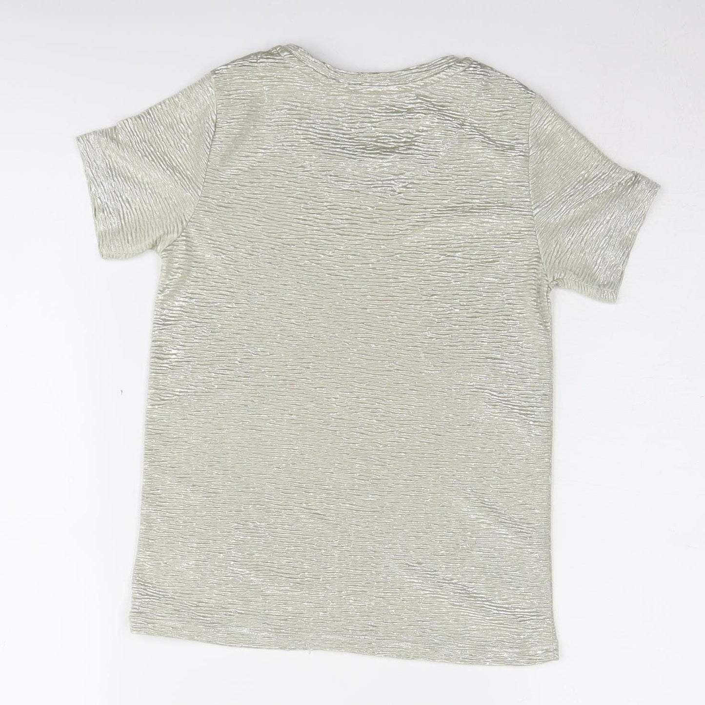 John Lewis Girls Silver T-Shirt, 8 Years, Short Sleeve