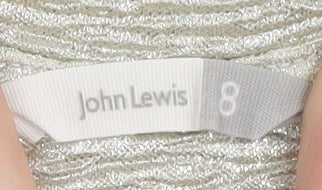 John Lewis Girls Silver T-Shirt, 8 Years, Short Sleeve
